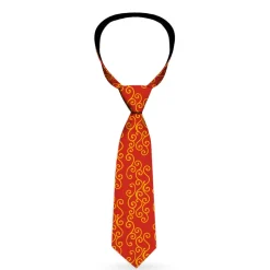 Buckle-Down Necktie - Holiday Trim Swirls Red/Gold