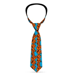 Buckle-Down Necktie - Jack-o'-Lanterns Blue