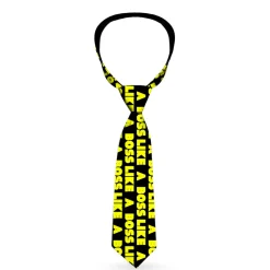 Buckle-Down Necktie - LIKE A BOSS Black/Yellow