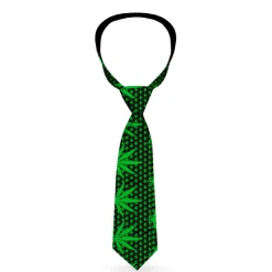 Buckle-Down Necktie - Marijuana Garden Black/Green