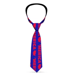 Buckle-Down Necktie - MERICA/USA Silhouette Blue/Red
