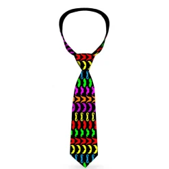 Buckle-Down Necktie - Mustaches Black/Multi Color
