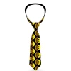 Buckle-Down Necktie - Mustache Happy Face Black/Yellow/Brown