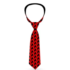Buckle-Down Necktie - Mustache Monogram Black/Red