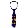 Buckle-Down Necktie - Owls Scattered Black/Blue-Fade/Yellow