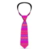 Buckle-Down Necktie - Peace Hearts Repeat Fuchsia/Neon