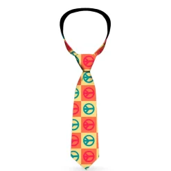 Buckle-Down Necktie - Peace Blocks Red/Yellow/Blue