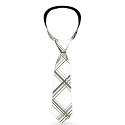 Buckle-Down Necktie - Plaid X Weathered White/Gray