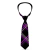 Buckle-Down Necktie - Plaid Black/Purple/Gray