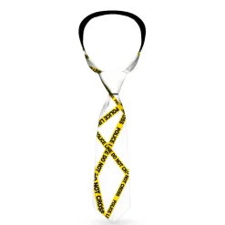 Buckle-Down Necktie - Police Line White/Yellow