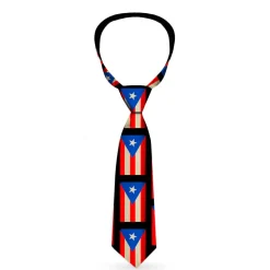 Buckle-Down Necktie - Puerto Rico Flag Weathered