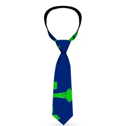 Buckle-Down Necktie - Seattle Skyline Navy/Gray/Green
