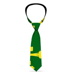 Buckle-Down Necktie - Seattle Skyline Green/Yellow