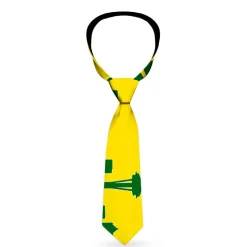 Buckle-Down Necktie - Seattle Skyline Yellow/Emerald Green