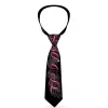 Buckle-Down Necktie - SO CAL Script/Wings Black/Gray/Pink