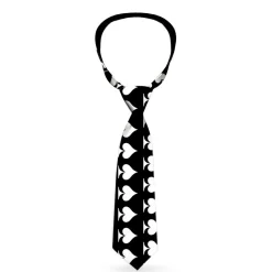 Buckle-Down Necktie - Spade Black/White