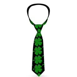 Buckle-Down Necktie - St. Pat's Black/Clovers