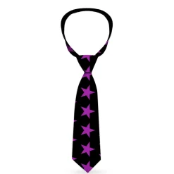 Buckle-Down Necktie - Star Black/Purple