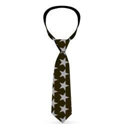 Buckle-Down Necktie - Star Black/Silver