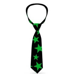 Buckle-Down Necktie - Stars Scattered Black/Green