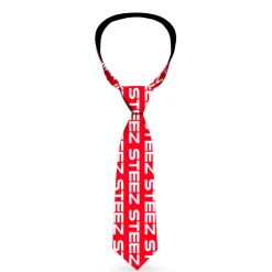 Buckle-Down Necktie - STEEZ Flat Red/White