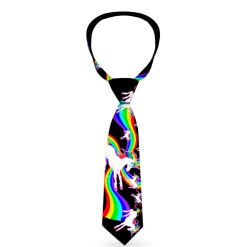 Buckle-Down Necktie - Unicorns/Rainbow Swirl Black