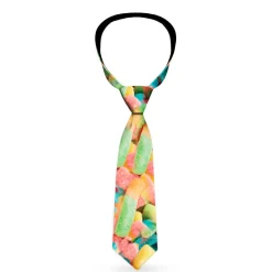 Buckle-Down Necktie - Vivid Sour Worms Stacked