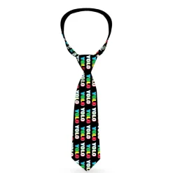 Buckle-Down Necktie - YOLO Black/Multi Color