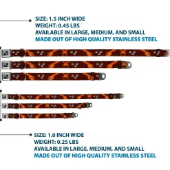 Buckle-Down Seatbelt Buckle Dog Collar - Revolvers Brown/Orange