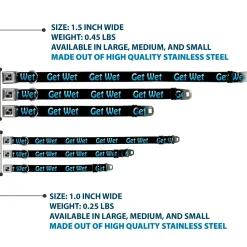 Buckle-Down Seatbelt Buckle Dog Collar - GET WET Black/Baby Blue