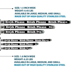 Buckle-Down Seatbelt Buckle Dog Collar - BITCH PLEASE Black/White