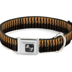 Buckle-Down Seatbelt Buckle Dog Collar - Bullets2 Orange/Black