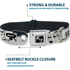 Buckle-Down Seatbelt Buckle Dog Collar - Curse Bubbles