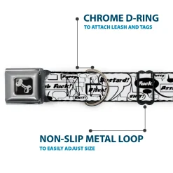 Buckle-Down Seatbelt Buckle Dog Collar - Curse Bubbles