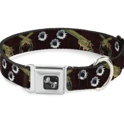 Buckle-Down Seatbelt Buckle Dog Collar - Revolvers Purple/Green