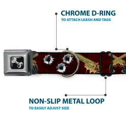 Buckle-Down Seatbelt Buckle Dog Collar - Revolvers Purple/Green