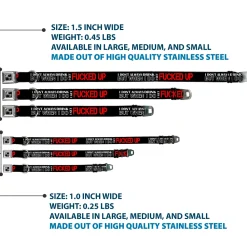 Buckle-Down Seatbelt Buckle Dog Collar - I DON'T ALWAYS DRINK BUT WHEN I DO I GET FUCKED UP Black/White/Red