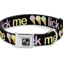Buckle-Down Seatbelt Buckle Dog Collar - LICK ME Ice Cream Cones
