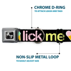 Buckle-Down Seatbelt Buckle Dog Collar - LICK ME Ice Cream Cones