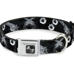 Buckle-Down Seatbelt Buckle Dog Collar - Revolvers Black/Gray