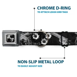 Buckle-Down Seatbelt Buckle Dog Collar - Revolvers Black/Gray