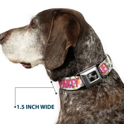 Buckle-Down Seatbelt Buckle Dog Collar - PARTY TIME! w/Drinks
