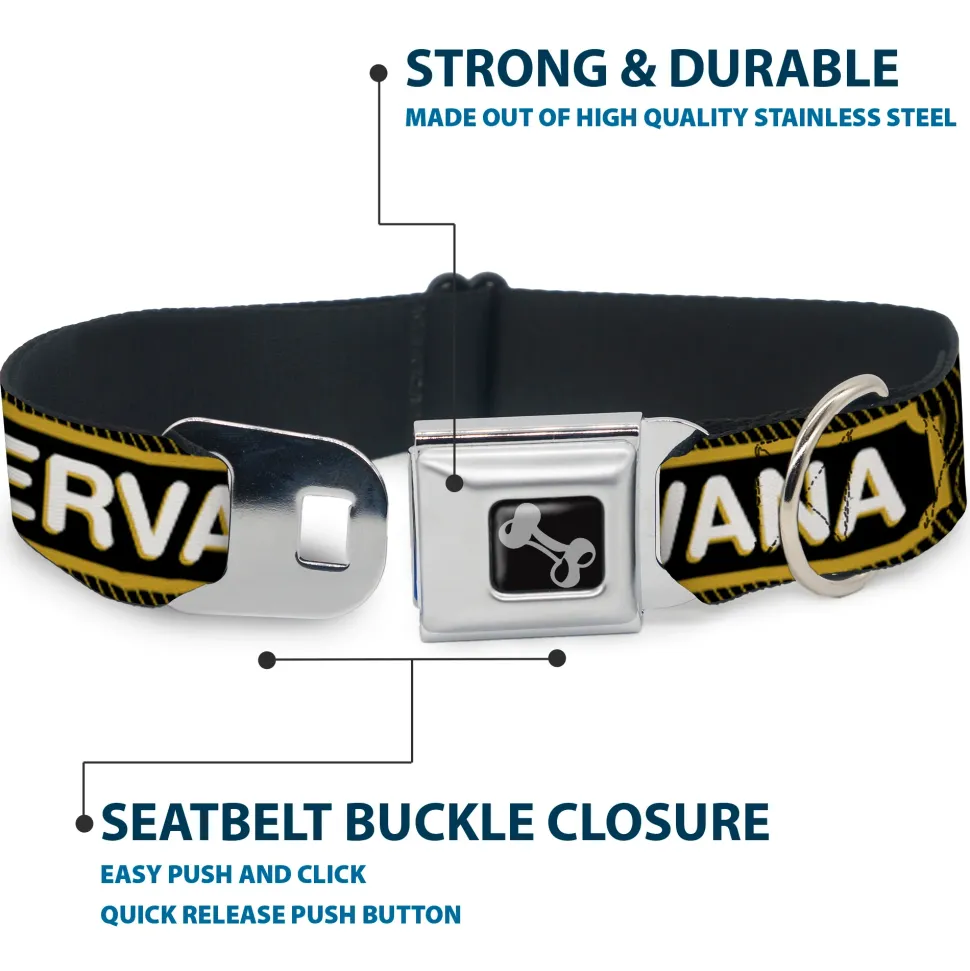 Buckle-Down Seatbelt Buckle Dog Collar - Beer Pint/BEERVANA Rays/Waves Black/Olive