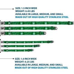 Buckle-Down Seatbelt Buckle Dog Collar - KEEP CALM AND DRINK ON/Beer Green/White