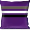 Buckle-Down Throw Pillow - Racing Stripes Purple/Gray/White/Black