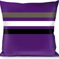 Buckle-Down Throw Pillow - Racing Stripes Purple/Gray/White/Black