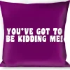 Buckle-Down Throw Pillow - YOU'VE GOT TO BE KIDDING ME! Purple/White