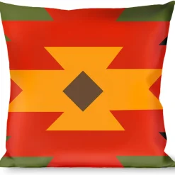 Buckle-Down Throw Pillow - Navajo Tan/Rust/Olive/Black