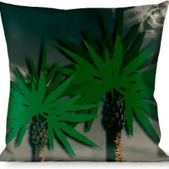 Buckle-Down Throw Pillow - Marijuana Palm Trees/Clouds