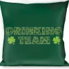Buckle-Down Throw Pillow - St. Pat's DRINKING TEAM/Shamrocks Black/Green/White